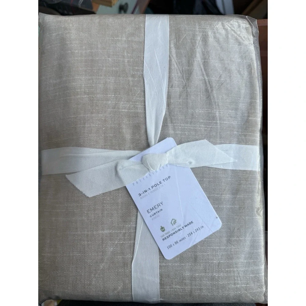 1 Pottery Barn Emery Linen Curtain Panel 100